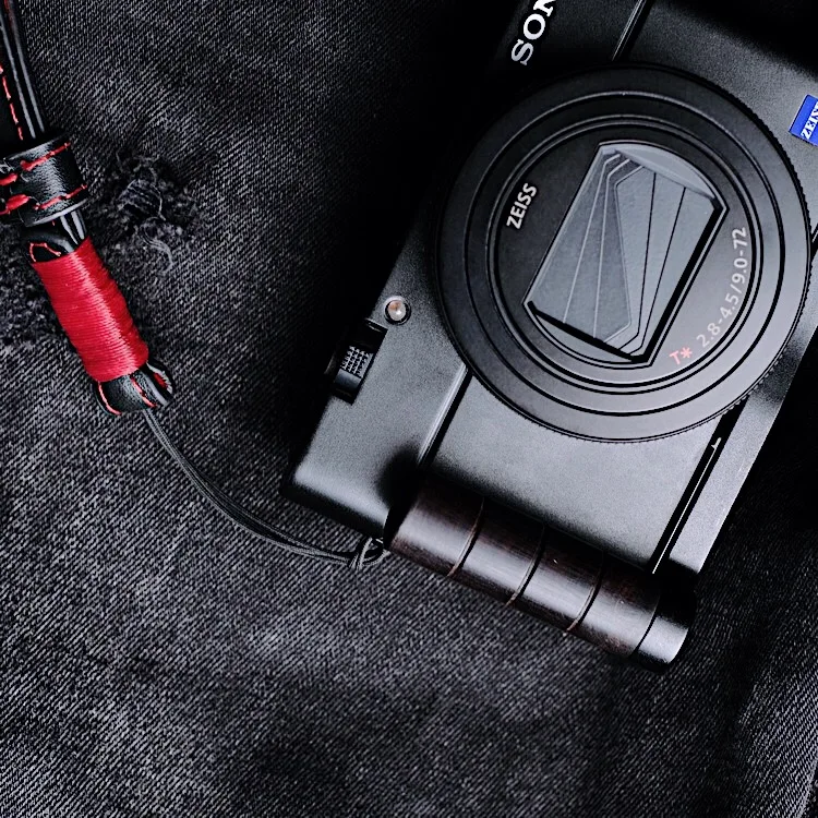 Wooden Wood Circular Hand Grip Bracket Quick Release L Plate for Sony RX100M6 M5 M4