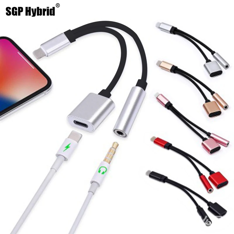 Goede Voor Apple iphone 7 8 i8 Plus 8 plus 7 plus X 10 Adapter oplader audio kabel 2 in 1 lading 3.5mm jack hoofdtelefoon aux converter