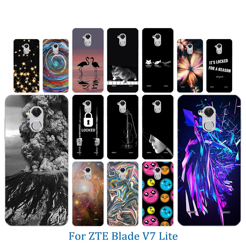 Чехлы для zte Blade V7 Lite прозрачный мягкий силиконовый чехол с вулканическим узором