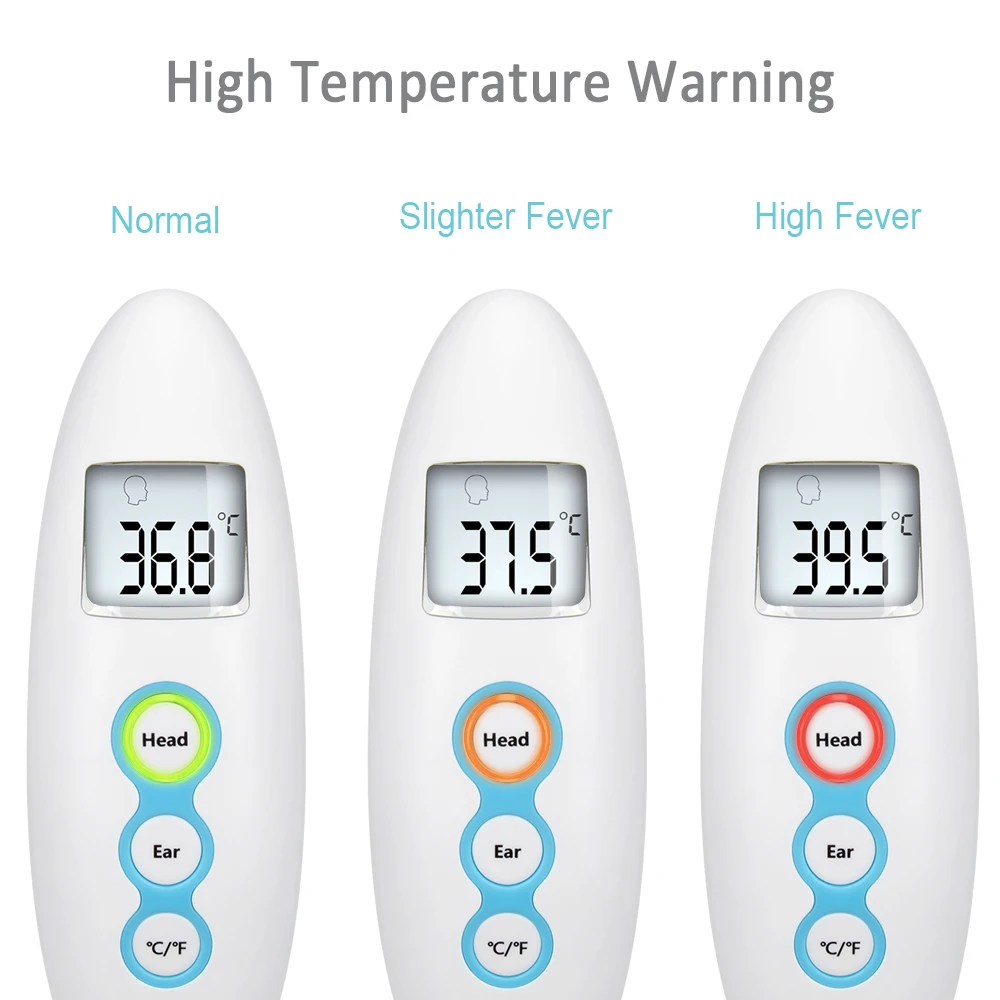 Детский бесконтактный термометр, цифровой инфракрасный термометр для тела для детей, измерение лба, уха, с сигнализацией температуры, Termometro