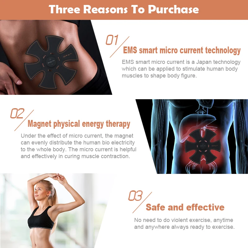 Smart Body Slimming Massager EMS Magnet Energy Micro-current Muscle Stimulate Burn Fat Fitness Abdominal Exerciser Training