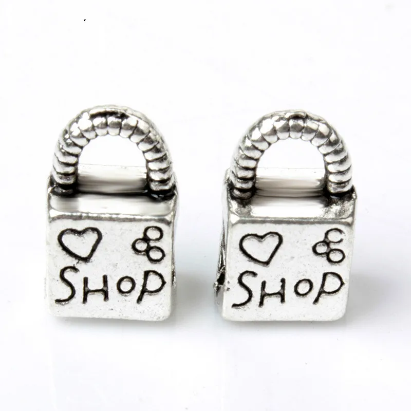 

Fashion 5PCS Zinc Alloy Big Hole Lock Shape Heart Shop Spacer Bead Fit DIY European Pandora Bracelets&Bangles Women Jewelry Gift