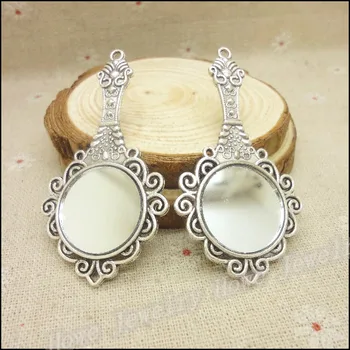 

10 pcs Charms Mirror Pendant Tibetan silver Zinc Alloy Fit Bracelet Necklace DIY Metal Jewelry Findings