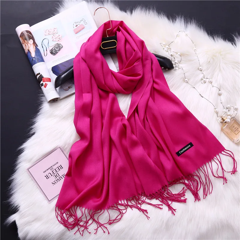 Luxury brand Solid Cashmere Scarf