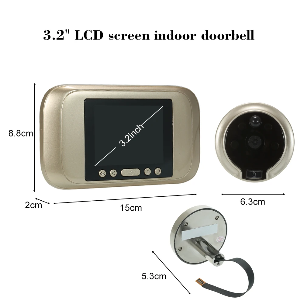 Умный цифровой дверной глазок 3," TFT lcd монитор дверной звонок Обнаружение фото/видео запись для домашней безопасности