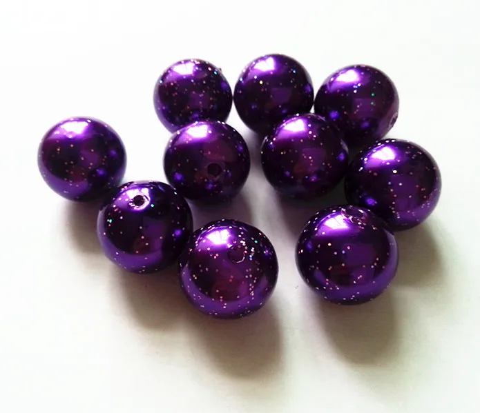 

(choose size) 10mm/12mm/20mm dark purple color Acrylic glitter Powder spraying pearl Beads for Necklace Jewelry