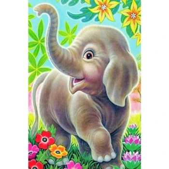 

Full Square/round Diamond 5D DIY Diamond Painting Small elephant Embroidery Cross Stitch Rhinestone Mosaic Home Decor