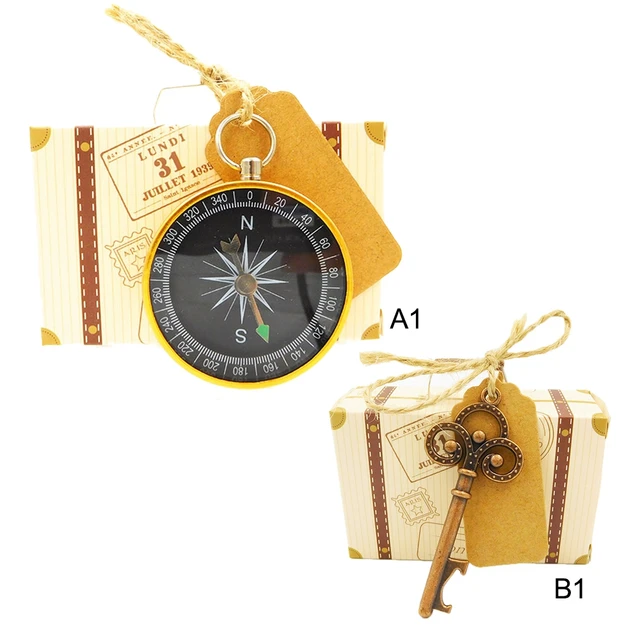 Gift Box Wedding Favors and Gifts Candy Box with Travel Compass Souvenirs for Guests Party  DIY Decoration Accessories