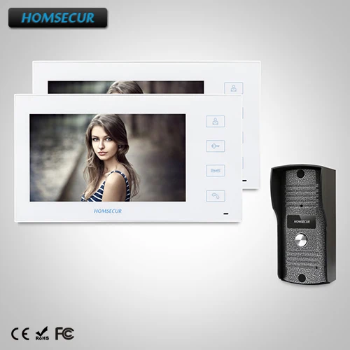 

HOMSECUR 7" Wired Video Door Phone Intercom System+Touch Button : TC031 + TM704-W