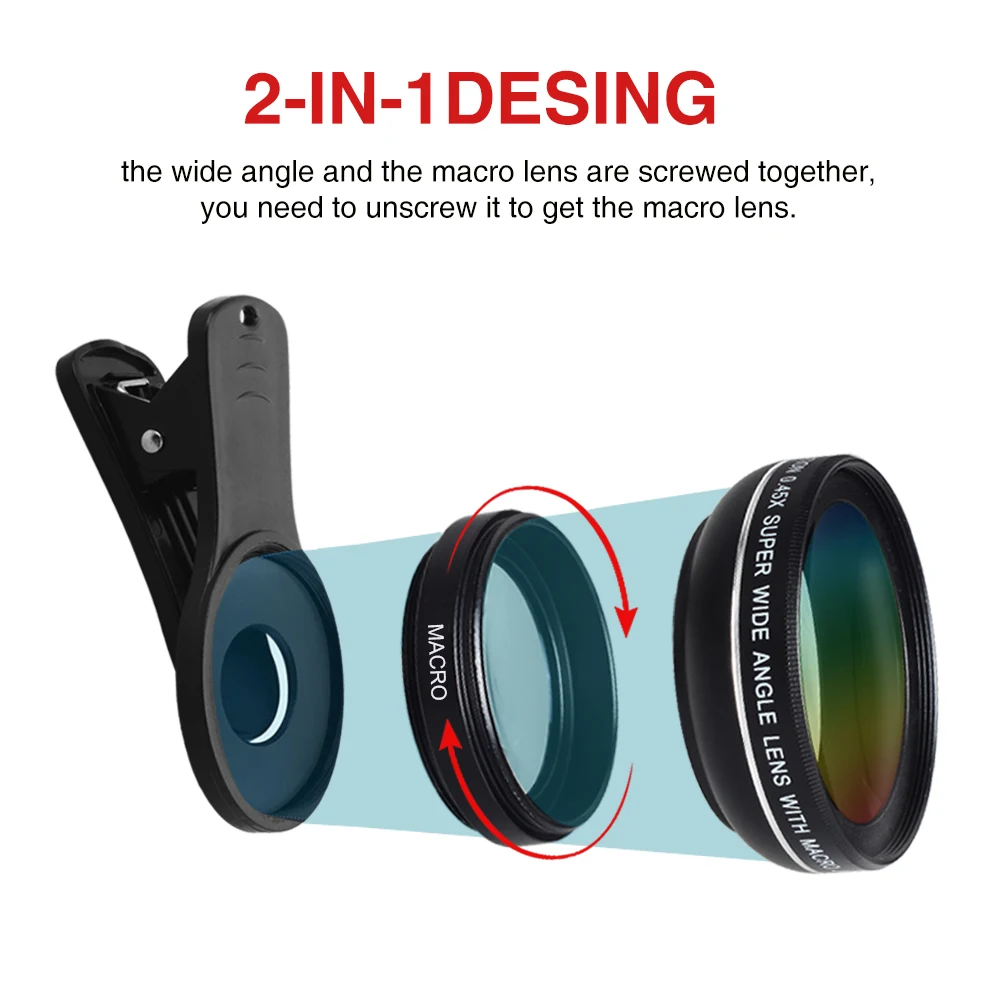 TOKOHANSUN HD 37 мм 0.45x супер широкоугольный объектив с 12.5x супер макрообъектив для iPhone 6 Plus 5S samsung S8 комплект объективов для камеры