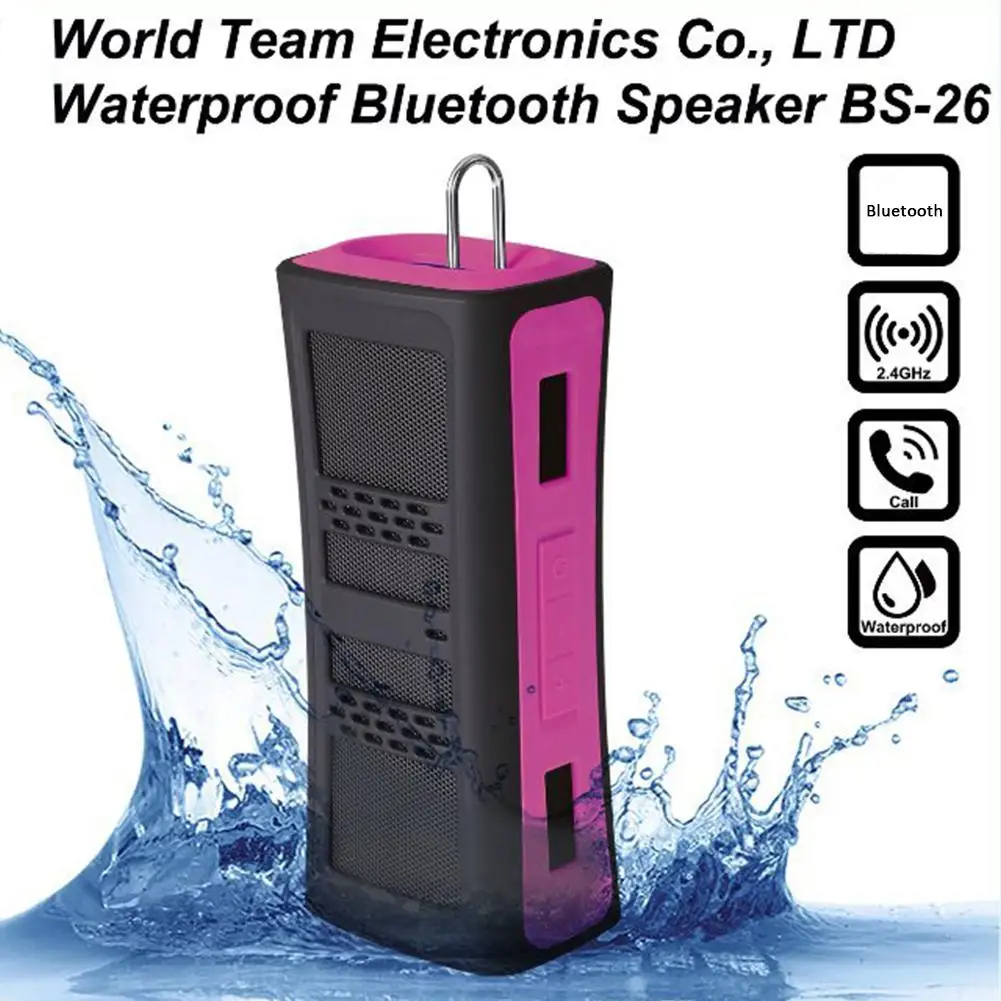Outdoor In-car Sports Bluetooth Waterproof Stereo Loudspeaker BS-26 Vehicle Shadow Box with 2 Holders Outdoor In-car Sports Bluetooth Waterproof Stereo Loudspeaker BS-26 Vehicle Shadow Box with 2 Holders