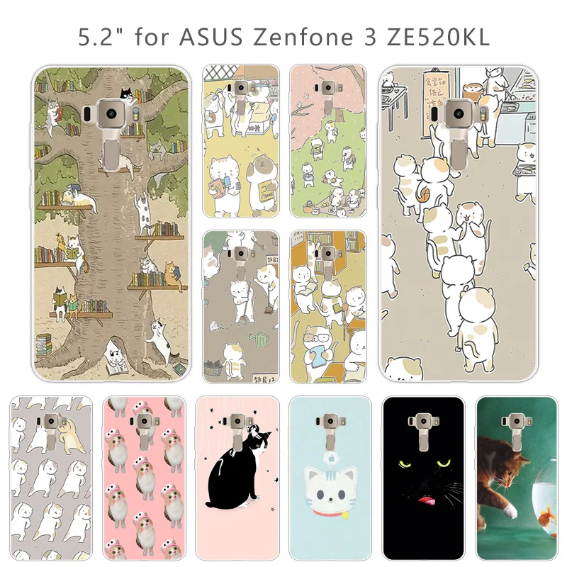 Для Asus Zenfone 3 ZE520KL CuteCat Задняя Крышка Прозрачный Мягкий ТПУ силиконовый чехол DIY