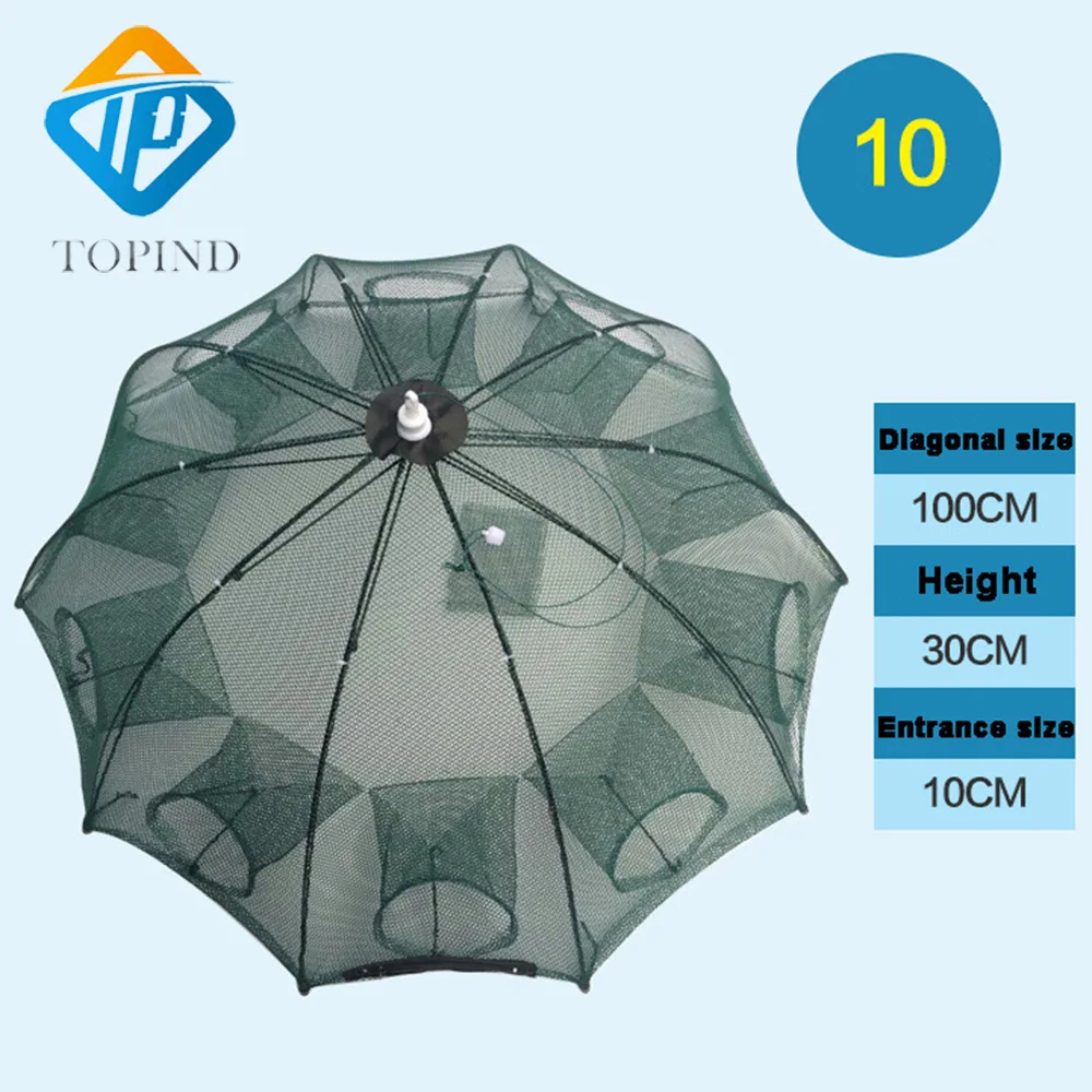 10 Sides 10 Holes Folden Fishing Net