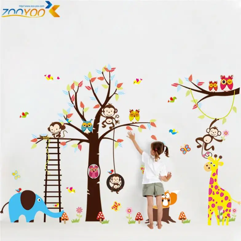 quarto jardim zoologico:Tree Wall Sticker Decals quarto jardim zoologico:Tree Wall Sticker Decals