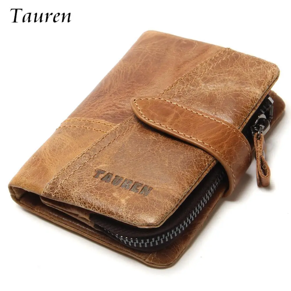 2018 100% Genuine Leather Men Wallets European And American Style Wallet Zip Coin Pocket Leather ...