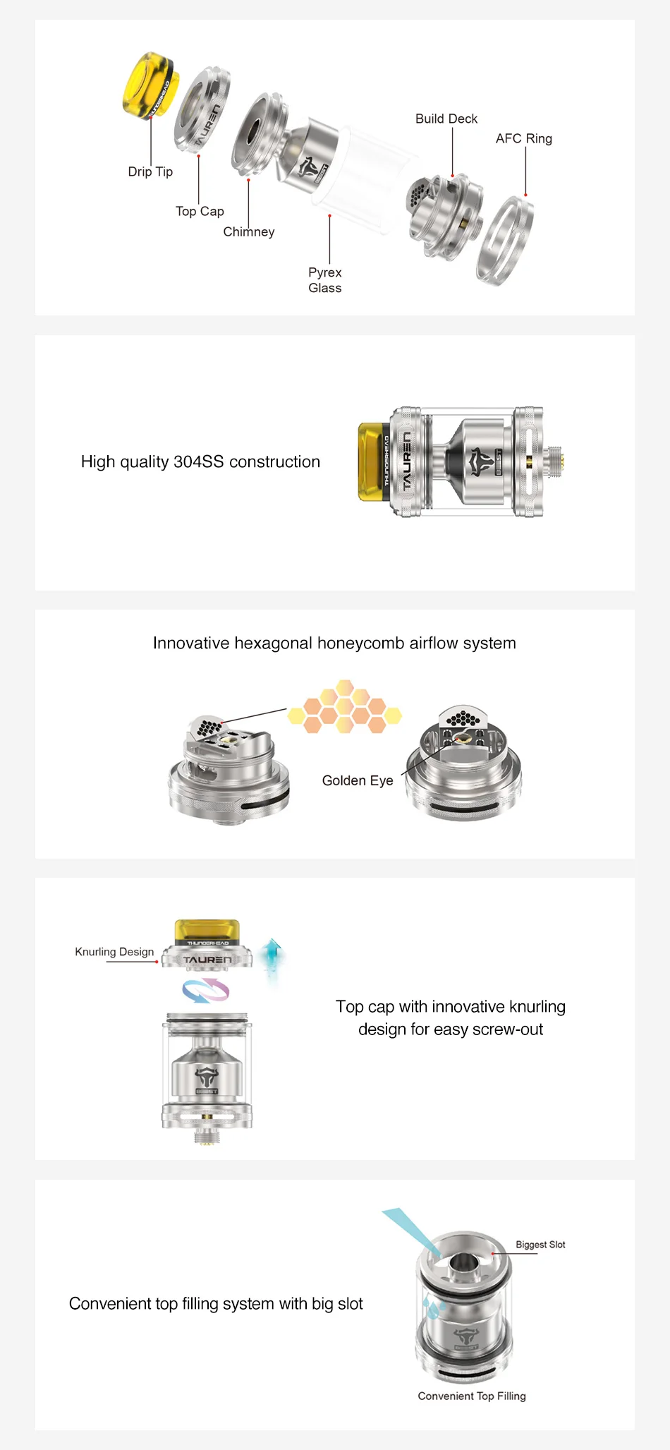 [With Warnings] THC Tauren RTA 2ml/4.5ml
