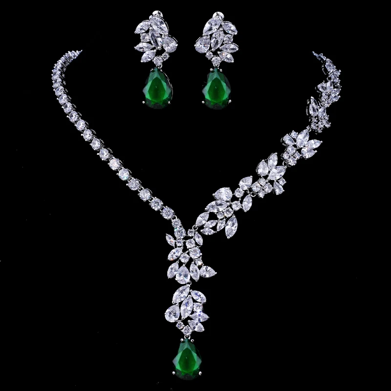 Unique Design Choker Necklace Stud Earrings Bridal Jewelry Sets Wedding Accessories