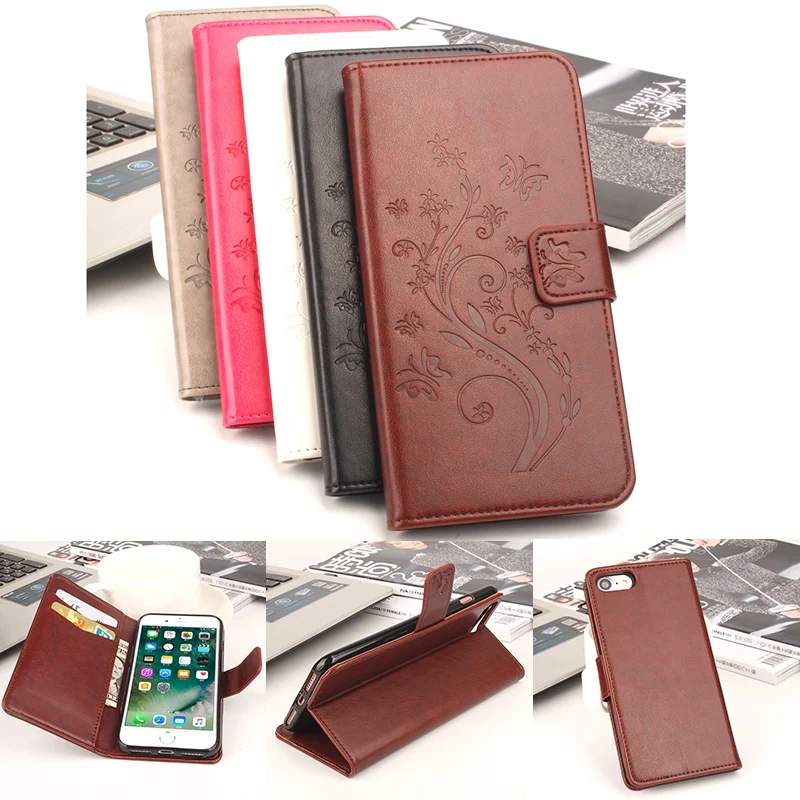 Luxury Flip case For iPhone 7 6 6S Plus  leather Case for iPhone 7 6 6S 3D Fashion Flower PU Phone Case Coque for iphone 7