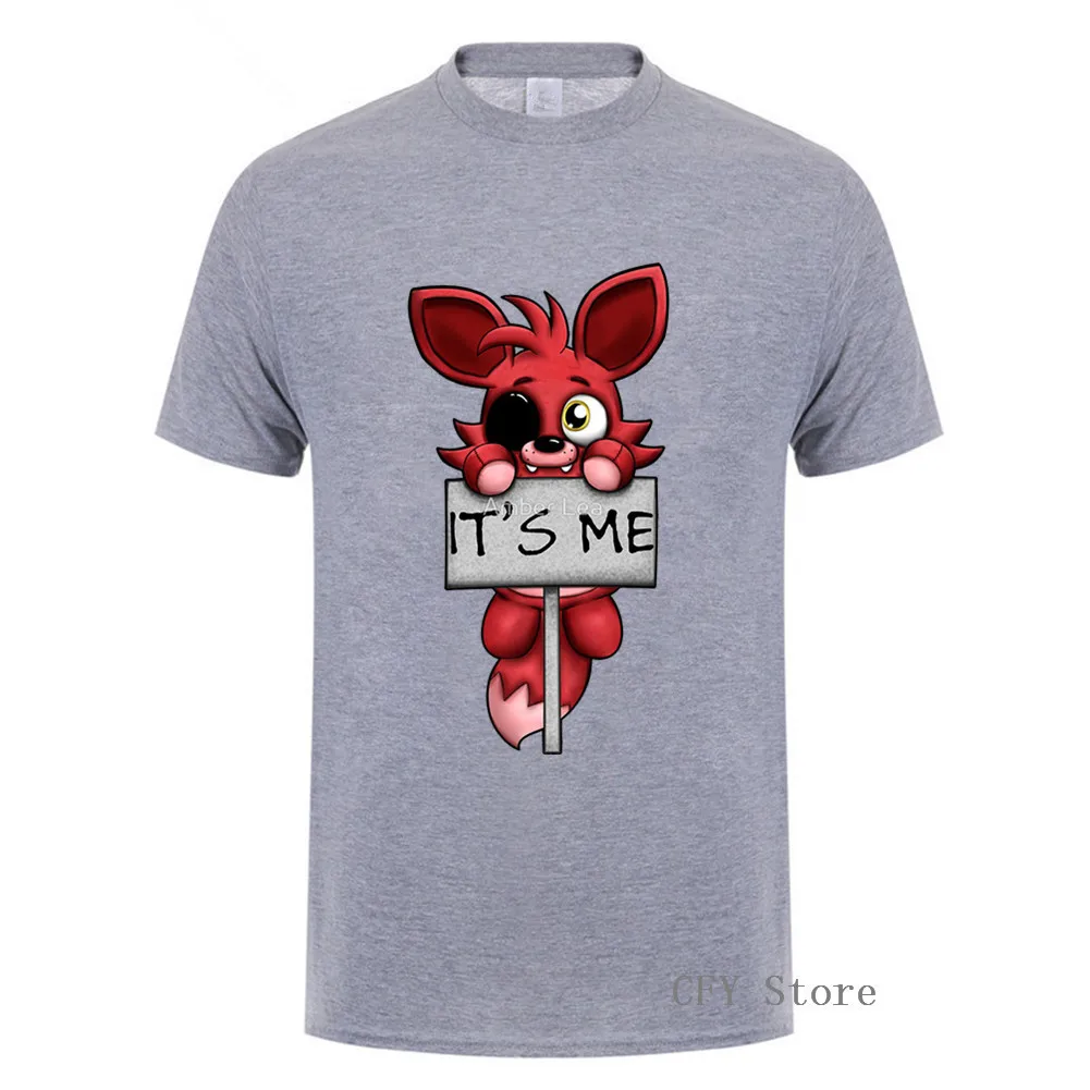 Мужская футболка с коротким рукавом FNAF плюшевой подкладкой из 100% хлопка уличная