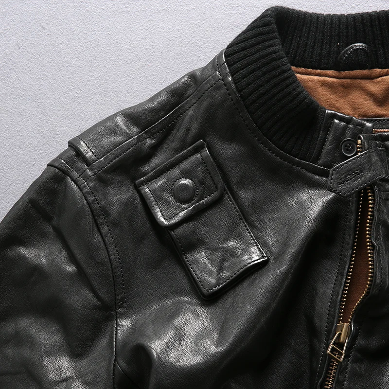Мужские брендовые Куртки из натуральной кожи, винтажная мотоциклетная Байкерская черная куртка для мужчин, высокое качество, Весенняя мягкая куртка из бычьей кожи