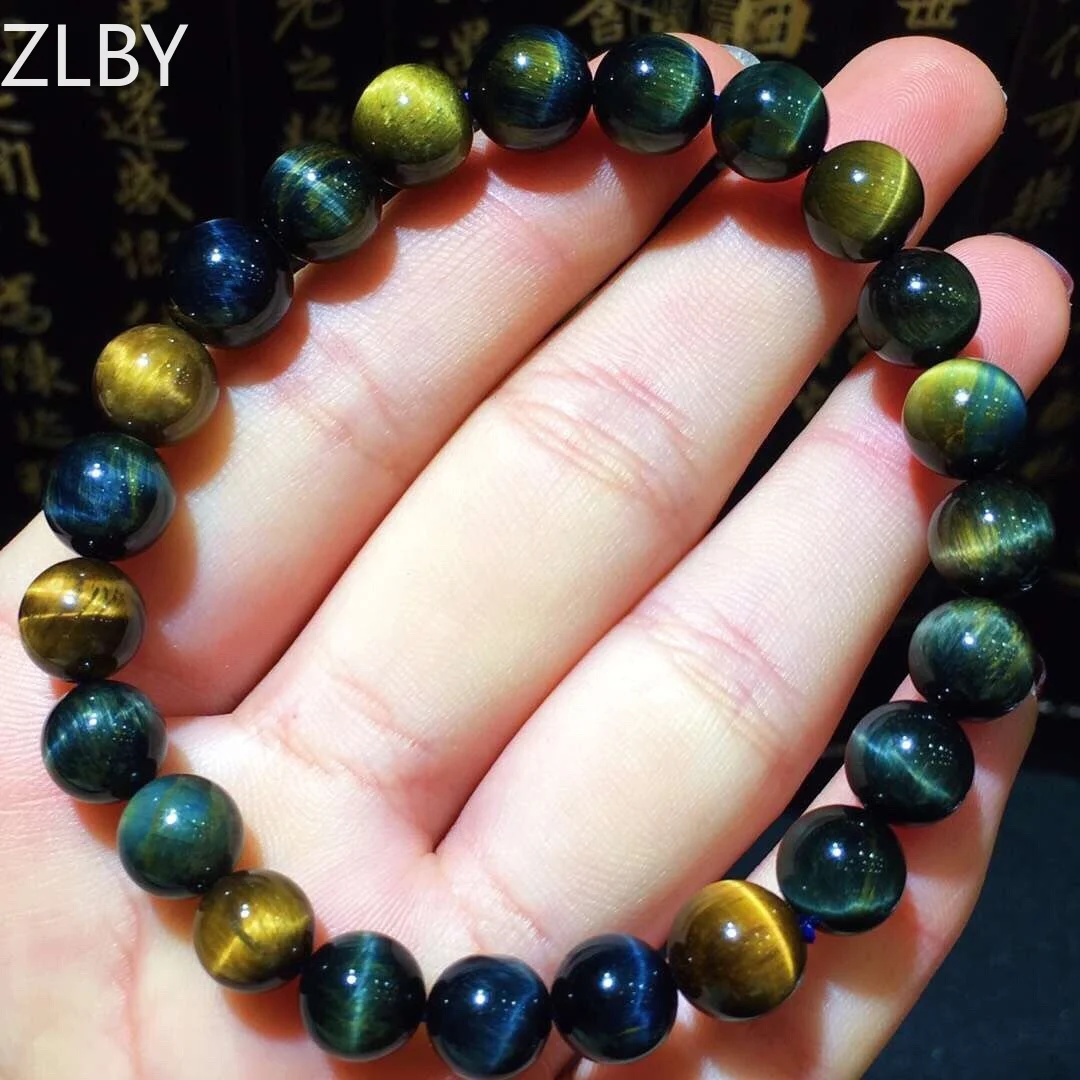 

B30536 8.5 mm Natural Crystal Namibia Pietersite Bracelet Blue Red Beads Stone Round Bead Bracelets Man Women