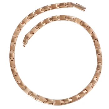 

Wollet Jewelry Rose Gold Color Stainless Steel Necklace for Men Women Hematite and Germanium Health Healing Energy Bio Magnet
