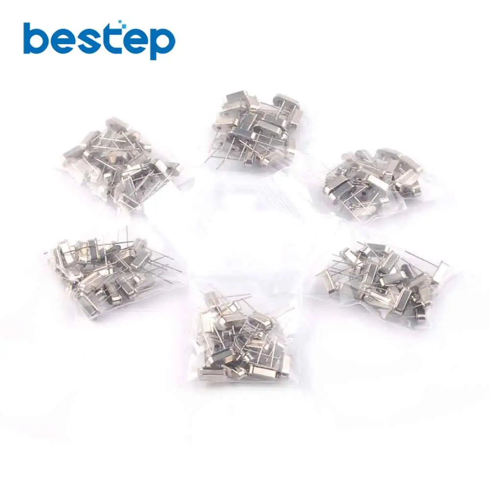 Each 20pcsx6values=120PCS Oscillator 4MHZ 6MHZ 8MHZ 12MHZ 20MHZ 24MHZ Crystal 2PIN
