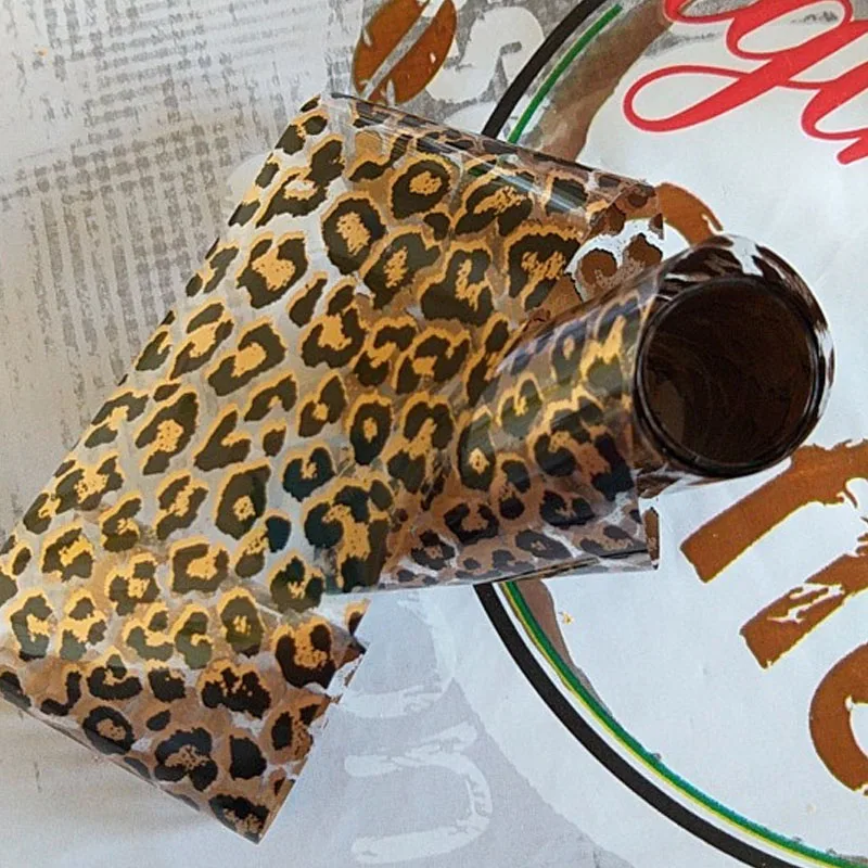 

1pc Nail Art Transfer Foil fashion Leopard Sticker Easy To Apply Decal Stylish DIY Nail Tips Decoration