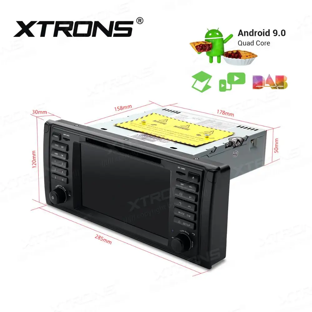 Clearance 7" Quad-Core 1.5GHz CPU Android 9.0 Pie OS Car DVD Multimedia GPS Radio for BMW E39 M5 1999-2003 & E39 1995-2003 & E38 1994-2001 4