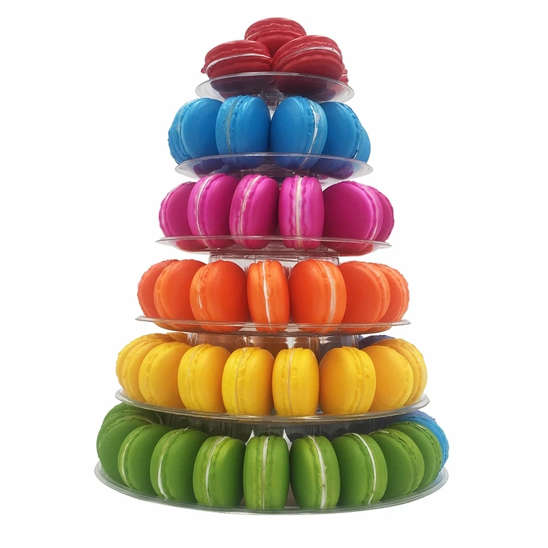 

4/6 Layer Macarons Cake Display Tower Wedding Cupcake Stand For Party Plastic Cake Tower Birthday Party Wedding Decoration Tool