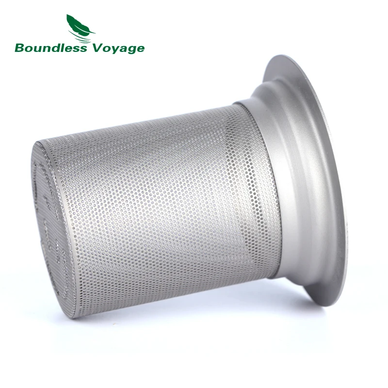 Boundless Voyage titanio puro Pared de doble capa taza de té al aire libre camping senderismo portátil té con filtro 180 ml