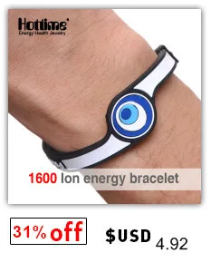 Hottime 1600 ion Bio Energy Unisex Trendy Silicone Rubber Flexible Wristband Wrist Band Cuff Bracelet Bangle For Women Men PROX2