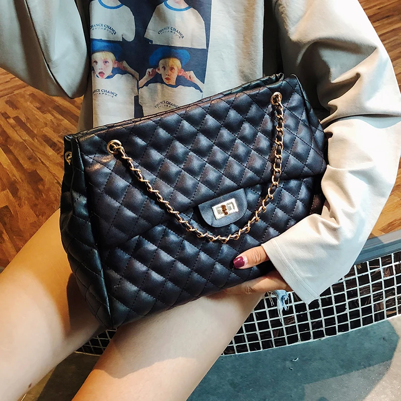 

Large Capacity Brand Quilting Shoulder Bag Women Designer Handbag Zipper Satchel Purse Crossbody Messenger Bag luis vuiton l v*