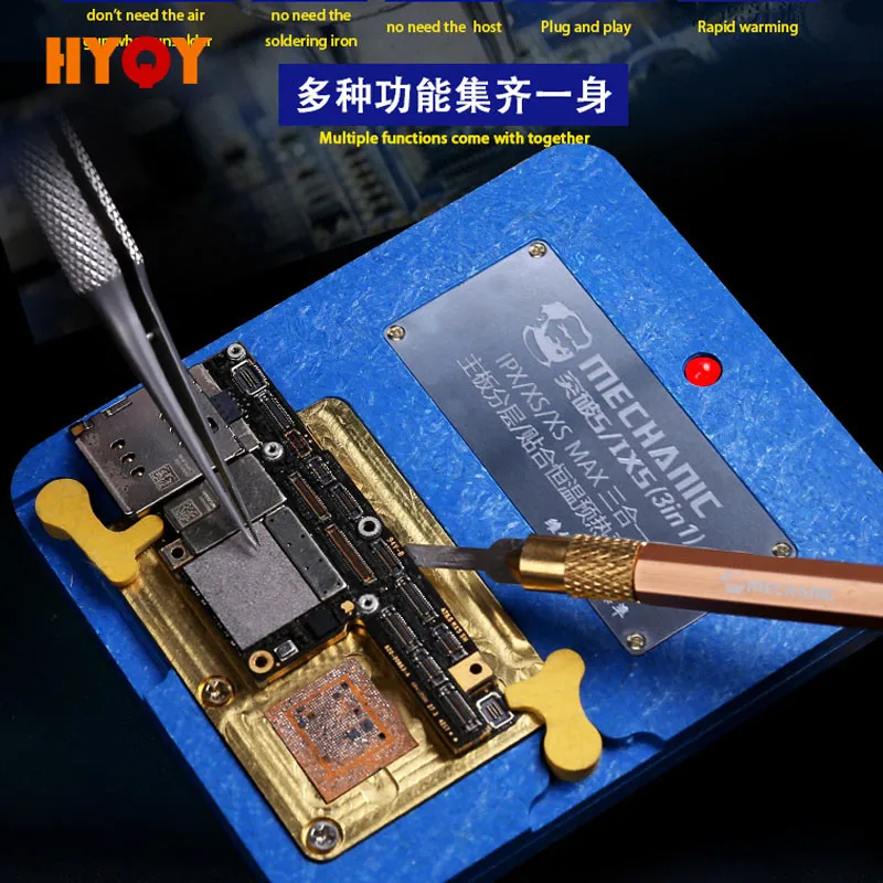 

Mechanic Original for IPHONE XSMAX/XS/X Mainboard Planting tin Degumming Heating Table 110V 220V