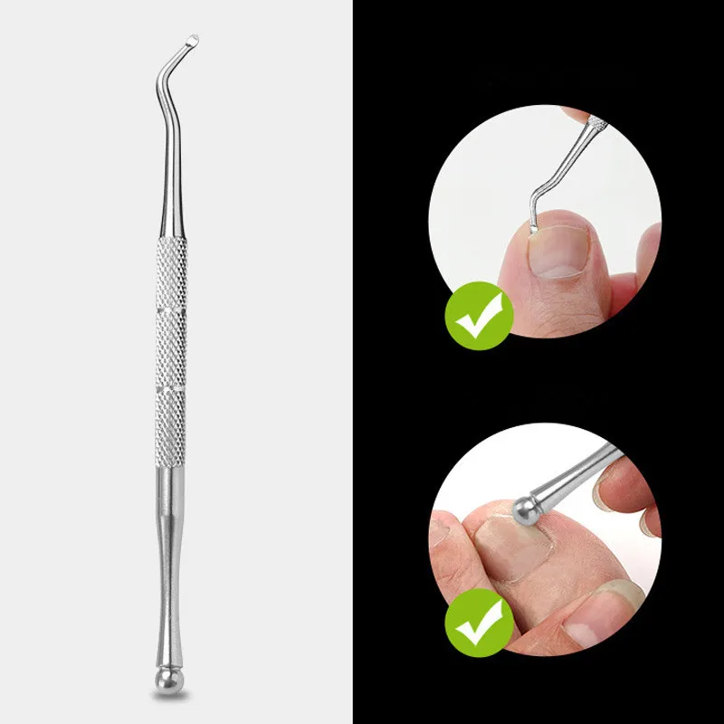 

1 PC Dual-ended Nail Cuticle Remover Pusher Stainless Steel Dead Skin Edge Trimmer Groove Corrector Manicure Nail Pedicure Tool