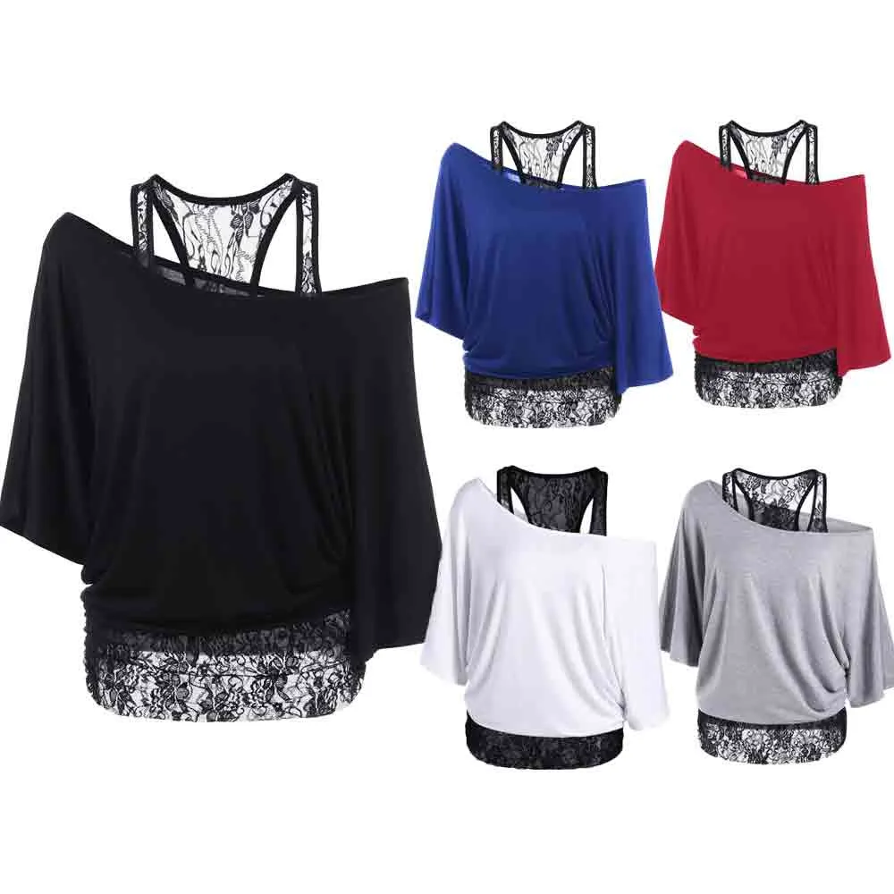 

2018 Spring t shirt women large Size Lace Loose Long Sleeve elegant lady crop top tee shirt camisetas mujer hot sale