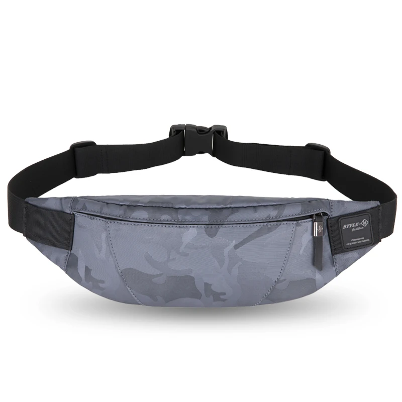 camo grey Hk Fanny Pack черная водонепроницаемая сумка на пояс для денег мужской кошелек подростковый дорожный кошелек на пояс Мужские поясные сумки чехол для сигарет для телефона - Цвет: camo grey
