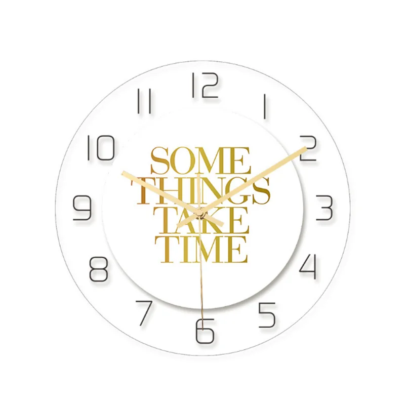 English Letter Number 3D Digital Wall Clock 12 Inch Decorative Modern Design Big Silent Acrylic Kitchen Watch Mural for Home Dec | Дом и сад