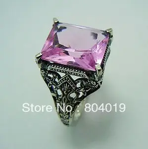 

Free transportation wholesale processing custom jewelry an impressive pink topaz ancient silver ring