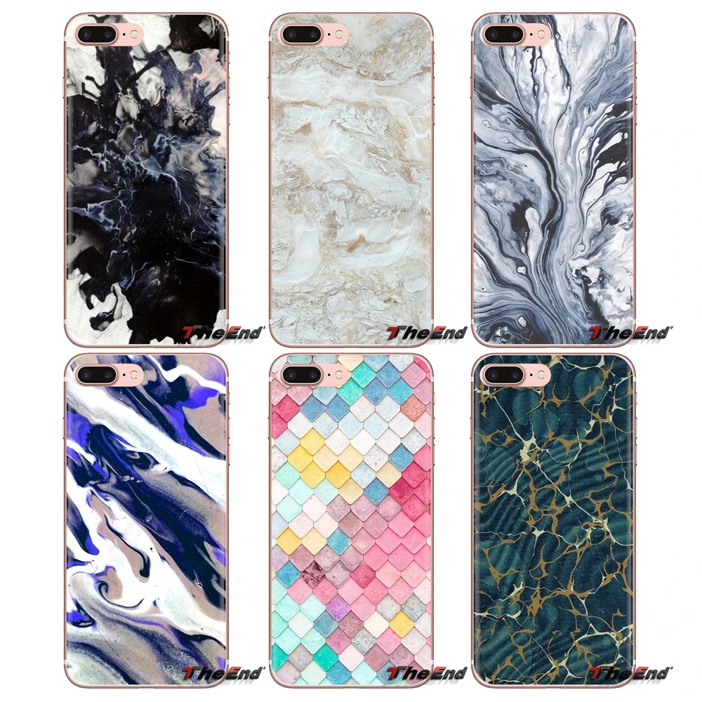 Silicone Cases Cover For Huawei Nova 2 3 2i 3i Y6 Y7 Y9 Prime Pro GR3 GR5 2017 2018 2019 Y5II Y6II Watercolor Marble tiles stone |