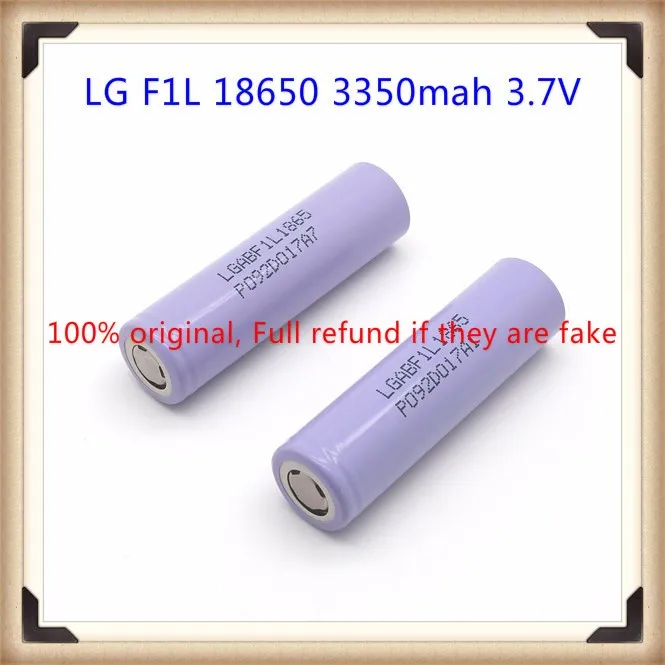 LG 18650 F1L 3350 mah 3,7 V аккумуляторная батарея с плоским верхом(1 шт