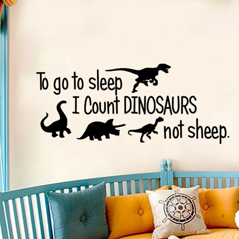 To go to sleep I CALT динозавры не овцы настенные Стикеры для детской комнаты украшение