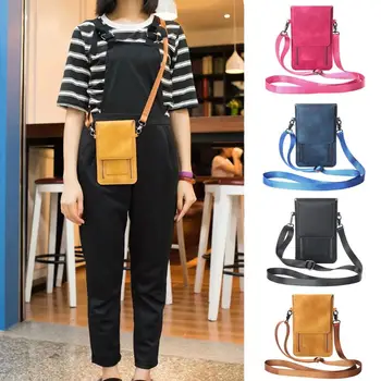 

Fashion Women Double Zipper Mini Messenger Crossbody Bag Genuine Leather Cell Phone Pouch Card Case Holder Girl Shoulder Handbag