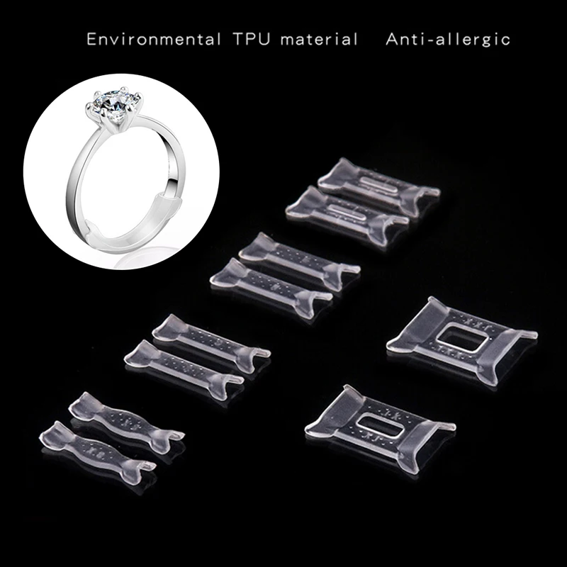 

10Pcs Ring Size Adjuster Set Ring Adjuster Pad Reducer Resizing Jewelry Tools