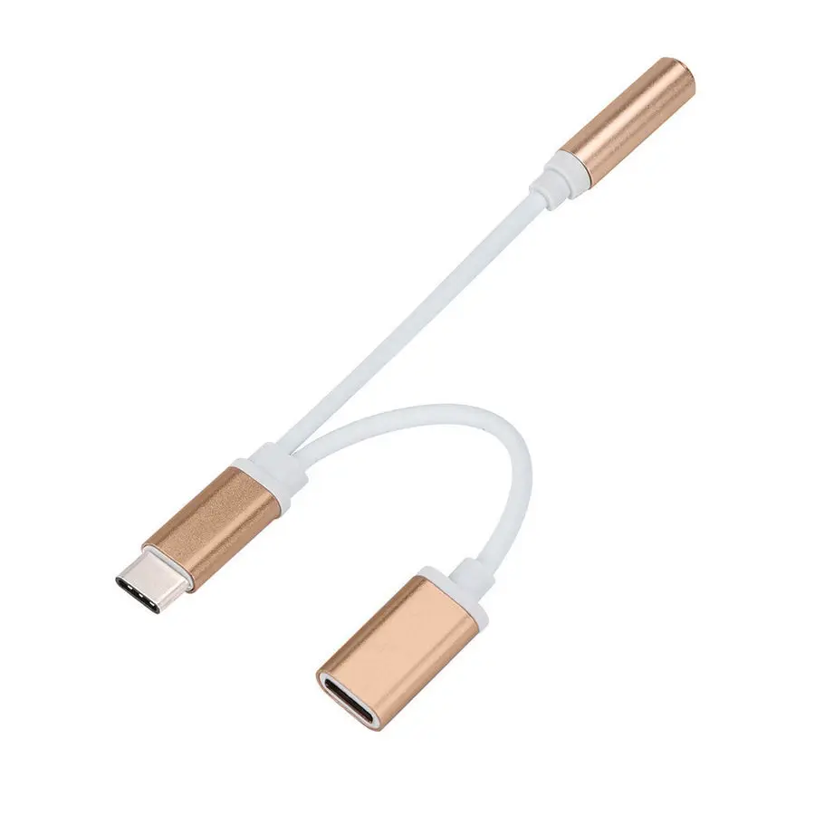 20pcs bundle 2 In 1 USB C Type C 3 5mm Audio Jack Headphone Adapter For Motorola Moto Z Droid 20 pieces