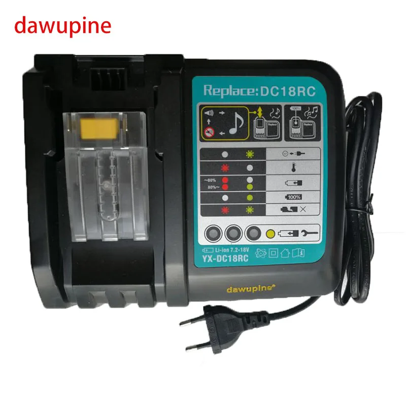  dawupine DC18RC Li-ion Battery Charger 3A 6A Charging Current for Makita 14.4V 18V BL1830 Bl1430 DC