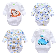 Одежда для новорожденных; комбинезоны для малышей; цельнокроеная Одежда для младенцев; хлопковый комбинезон для маленьких девочек с изображением обезьяны и совы