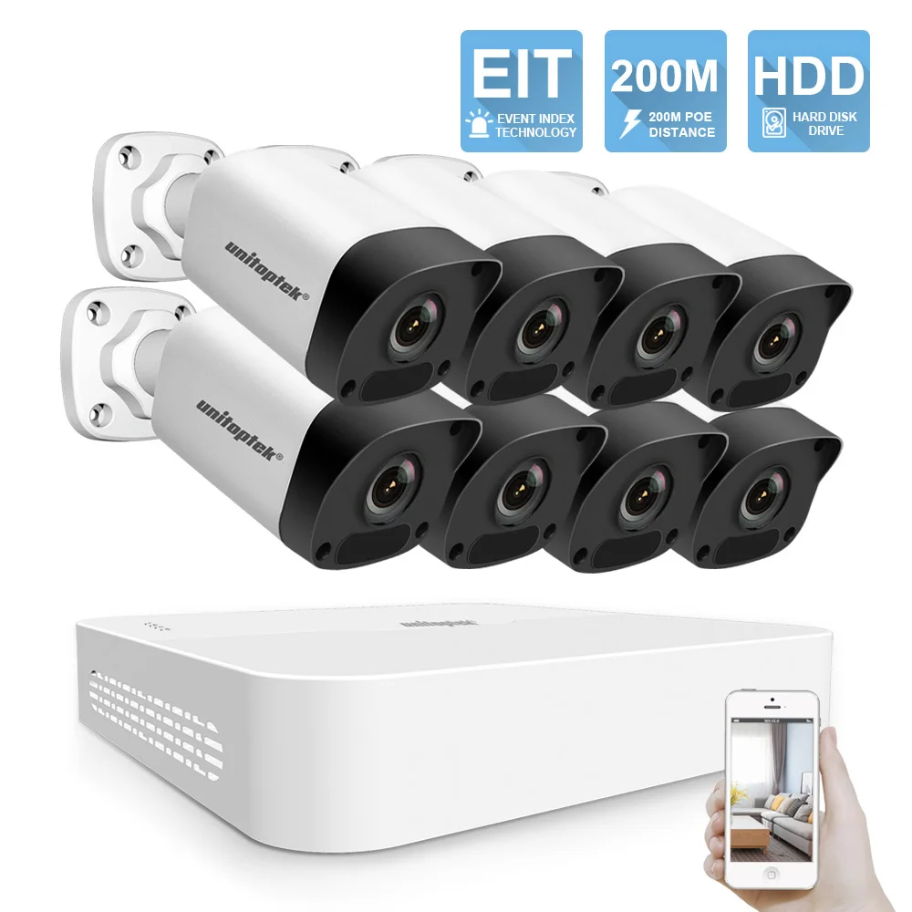 8CH 4MP POE NVR Kit 4CH 8CH 4MP POE NVR комплект камер видеонаблюдения H.265 HD 4MP ip-камера безопасности 200 м POE расстояние 52 в комплект системы видеонаблюдения - Цвет: 8CH 4MP POE NVR Kit