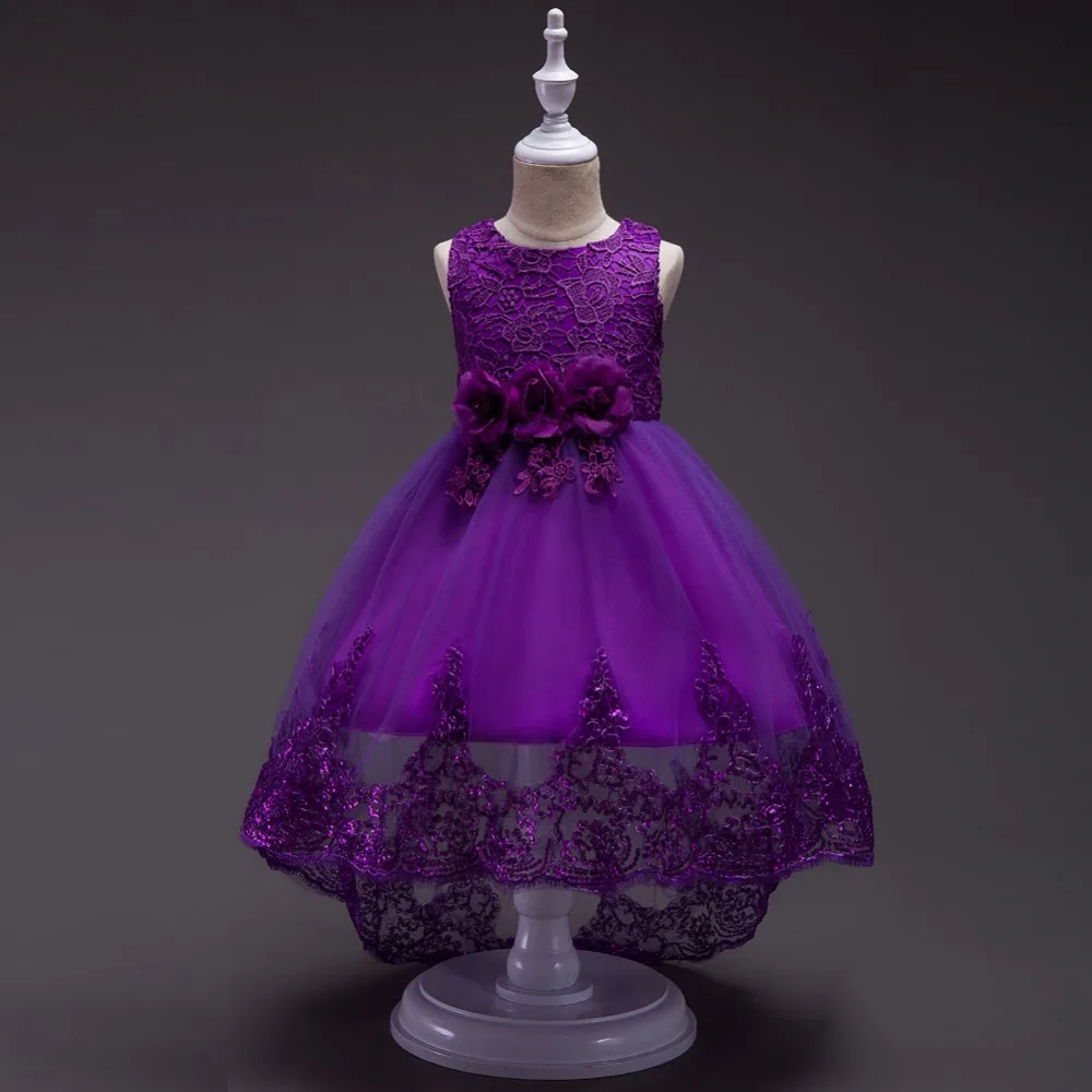 Girls Dress New Autumn Winter Flower Kids Party Dresses For Wedding