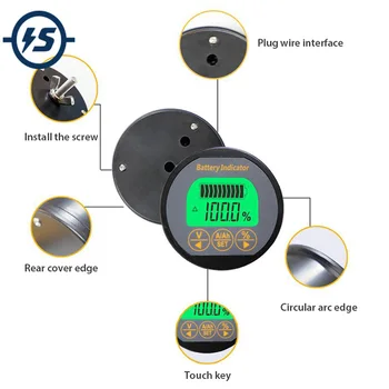 

Coulomb Counter Meter Battery Capacity Indicator Ammeter Voltmeter ebike Li-ion Lipo Lithium Lifepo4 TR16 8-80V 50A